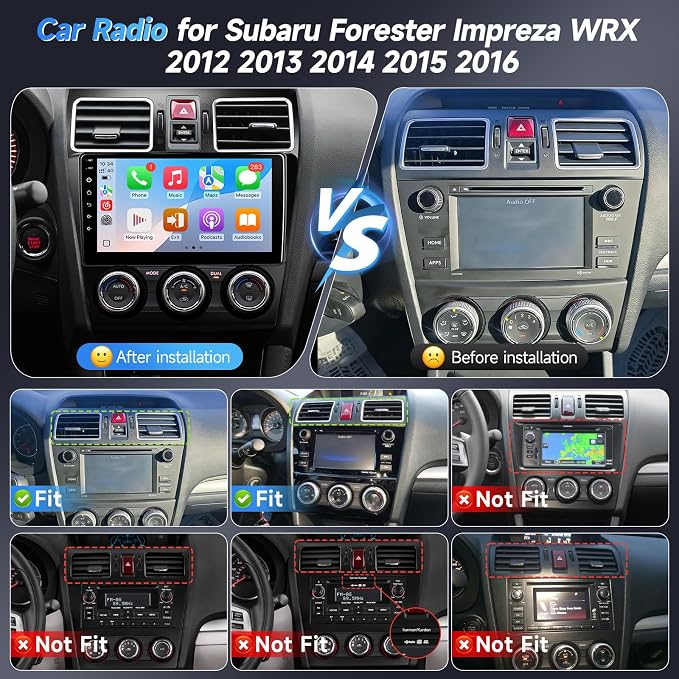 8Core Android 12 Car Radio for Subaru Forester Impreza 2015 2016 2017 2018 WRX 2016 2017 2018 2019 2020 2021, 9inch IPS Touch Screen with Carplay Android Auto Bluetooth GPS WiFi Camera