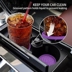 ME.FAN Car Coasters for Cup Holders [4 Pack] - 2.75In Silicone Auto Mug Mats - Universal Non-Slip Recessed Car Interior AccessoriesDeep Purple