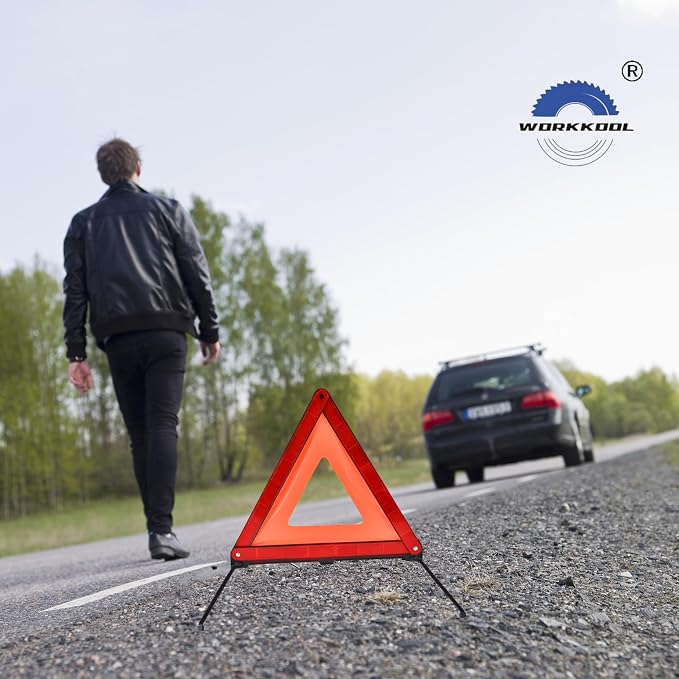Safety Triangles for Emergency Use, Road Side Triangle Reflectors, Warning Triangle with Case for Vehicles Breakdown(3 Packs)