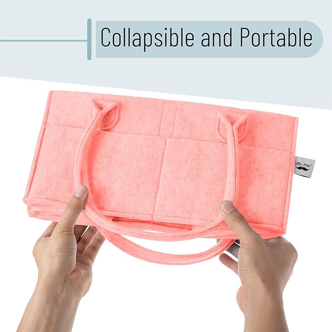 Mr. Pen- Baby Diaper Caddy Organizer, Pink | Nursery Storage Bin and Car Organizer for Diapers and Baby Wipes