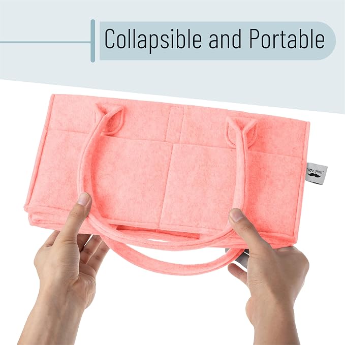 Mr. Pen- Baby Diaper Caddy Organizer, 2 Pack, Pink | Nursery Storage Bin and Car Organizer for Diapers and Baby Wipes
