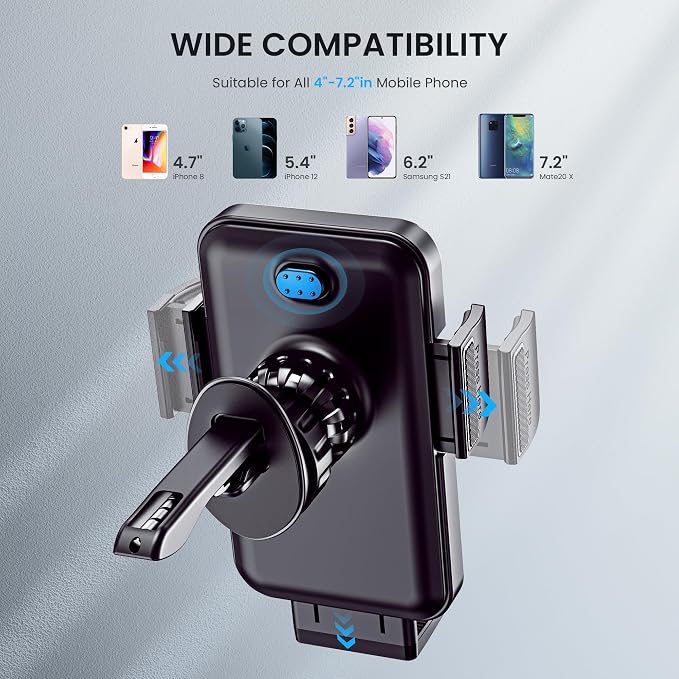 GUWEZ Car Phone Holder - Upgrade Clip Never Fall Air Vent Mount for iPhone Android Smartphone