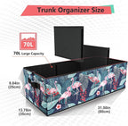 Trunk Organizer, Car Trunk Organizer, Non-Slip Bottom, Sturdy Storage Organizer for SUV, Sedans, Van, Jeep, Grocery, Large 3 Compartments Car Organizer for Women, Flamingo 31.9"×12.6"×10.6"