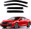 KPY Rain Guards Fit for 2016-2020 Honda Civic Coupe, Out-Channel Window Visors Vent Wind Deflectors 4PC, Car Accessories for 16-20 Civic Coupe (Coupe Only)
