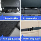 Front Seat Cover 2 Pack, Full Protection Dog Car Seat Cover with Side Flaps, Nonslip Scratchproof Captain Chair Seat Cover Fits for Cars, Trucks, SUVs, Jeep (Gray)