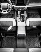 3W Floor Mats Fit for 2021-2025 2026 Ford Bronco 2 Door All Weather TPE Car Accessories Custom Fit Floor Liner 1st and 2nd Row Car Mats, Black (Not for Bronco Sport & Rubberized Floor)
