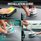 Clutch-X™ White – Upgraded Vacuum Phone Mount Suction Cup Car Phone Holder for iPhone, Window Phone Mount, 360° Vacuum Magnetic Phone Holder for Car, Magnetic Phone Holder with Suction Cup