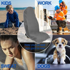 Waterproof Car Seat Cover for Front Seats, Protector for Cars SUVs Trucks, Sweat Towel Seat Covers Bucket for Gym,Workout,Beach,Hiking,Running and Swimming (Grey, 2PCS)