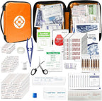 300Piece Portable First Aid Kit Refill Supplies for Car Mini Caming Emergency First Aid Kit Hiking Survival Essential Kit for Outdoor Adventure Emergency Case, Orange
