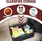 car organizers and storage for SUV,trunk organizer for sedan, leather foldable sleek box with lid,collapsible cargo bins, tool accessories containers,Collapsible Suede velvet (22 inch Covered)