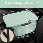 6 PCS Nappa Microfiber Leather Green Steering Wheel Cover Set, Breathable Fabric Steering Wheel Cover 14.5-15inch Universal, Car Center Console Cover, Seat Belt Cushion, Cup Holder Coaster