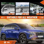 Rain Guards Compatible with Hyundai Tucson 2022 2023 2024 2025 2026, Tape-On Side Window Wind Deflectors & Visors Out-Channel 2022-2026 Tucson Rain Guard Black - 6 PCS