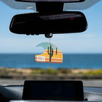 Hanging Car Air Freshener | Tropical Beach Coconut Surf Wax Scent Mini Wave | Long Lasting Car Freshener, Closet and Beyond | Made In USA | 3 Pack (Desert)