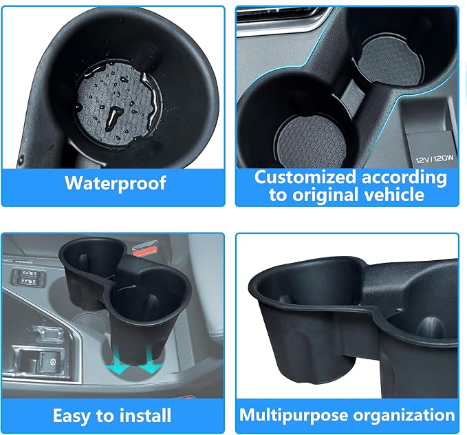 Cup Holder for Crosstrek 2024 2025 2026 Accessories Center Console Front Cup Holder Inserts TPE Durable Drink Holder Organizer for Crosstrek Black
