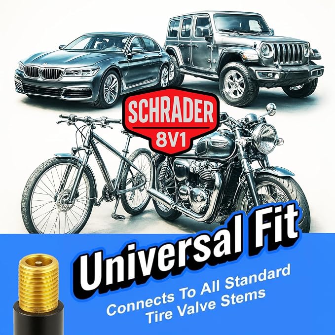SKÖG Chuck Mates Platinum 1/4" F-NPT Quick-Connect Tire Air Chuck with 8mm Adapter (Open Flow) for Trigger-Type or Portable Tire Inflators