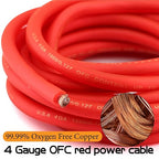 4 Gauge OFC AMP Wire Kit 2000 Watt Car Subwoofer Wiring Install kit for Amplifier Power,Radio and Speakers