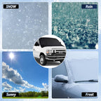 Windshield Cover for Ice and Snow fit Ford Econoline E-Series Van 1992-2025 2026 & Motorhome E-150 E-250 E-350 E-450 Accessories Oxford Fabric Cover Windshield Protector for Full Sizes Vans