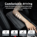 Car Center Console Cover, Upgraded Leather Car Armrest Cushion, Universal Waterproof Cushion Pad, Non-Slip Car Interior Accessories, Fits Most Sedans SUVs Trucks (Black Line)