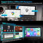 8-core 4+64G Car Stereo Radio for Toyota Tundra 2007-2013, for Toyota Sequoia 2008-2018, 10" IPS HD Touch Screen Radio with Wireless CarPlay/Android Auto/WiFi/GPS/Bluetooth/FM/SWC/Backup Camera/Mic