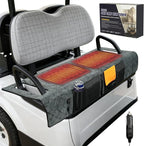 Golf Cart Seat Cover with 12V Car Plug, 50" × 31", Non-Slip Winter Golf Cart Seat Towel Blanket with 2 Front Pockets, Fits for EZGO, Yamaha, Club Car and More 2 Person Seats Golf Carts