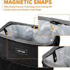3 Gallons Car Trash Can, Ultra Large Capacity Organizer and Storage with Adjustable Straps & Magnetic Snaps, Waterproof Car Accessory for Interior Car Stuff Storage, Black