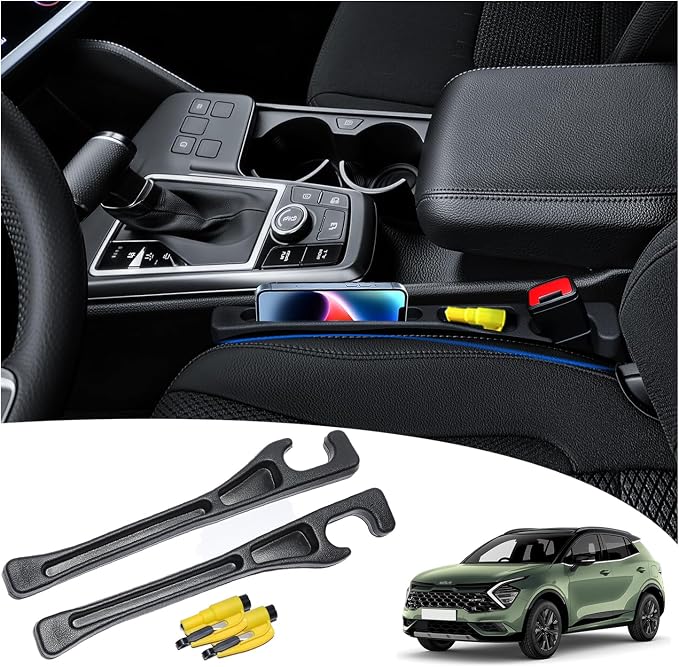 【Compatible with Kia Sportage】 Seat Gap Filler,No Drop Seat Guard Compatible with Kia Sportage,Drop Seat Guards for Cars(2Pcs),Emergency Keychain Car Escape Tool(2Pcs)