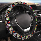Cool Skull Steering Wheel Cover, Halloween Christmas Steering Wheel Covers, Non-Slip Breathable Neoprene Car Accessories Universal 15 Inch Fit Auto, Suvs, Truck