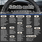 Microfiber Leather Car Steering Wheel Cover for Men Women,Universal Fit 14.5-15 inch(Leather Nails-Gray+Black-Standard Size)