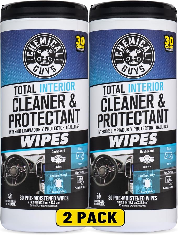 Canister Wipes - Total Interior Cleaner & Protectant, Great For Cars, Trucks, SUVs, RVs, & More (60 Ct)