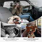 2PCS Satin Bow Pearl Car Seat Headrest Hooks – Car Bag Holder & Vehicle Hanger for Purses – Cute Coquette Aesthetic Interior Decoration – Cute Auto Organizer Accessories Universal (Woody Brown)
