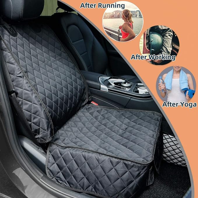 Waterproof Front Seat Car Cover, Full Protection Dog Car Seat Cover with Side Flaps, Nonslip Scratchproof Front Seat Cover Fits for Cars, Trucks, SUVs, Jeep