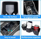 Center Console Cup Holder for Kia Sorento 2021 2022 2023 2024 2025 2026 Accessories Cup Holder Inset TPE Drink Holder Organizer Cupholder Protector Mats Pad Interior Decoration Black