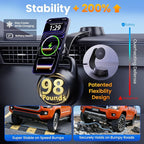Upgrade [for Qi2.2-Certified]25W for MagSafe Wireless Car Charger Mount,2XFast Charging[90+LBS Safe Suction] Magnetic Phone Holder Dashboard Windshield for iPhone 17/16/15/14/13 Pro Max, Space Black