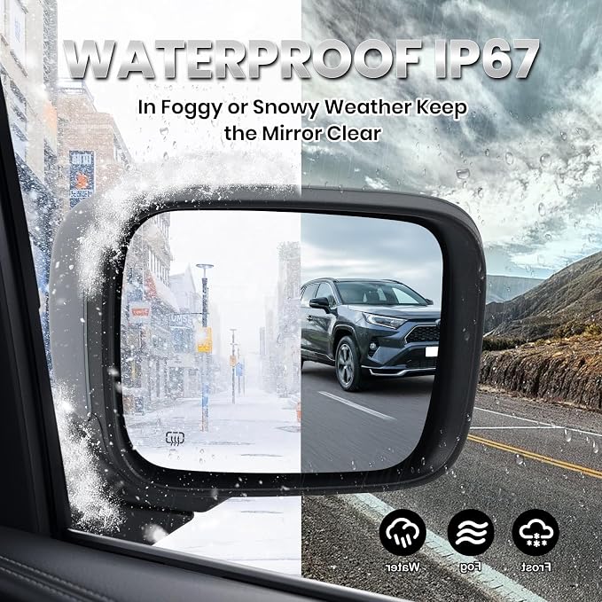 Right Passenger Side Mirror Compatible with Jeep Renegade 2015 2016 2017 2018 2019 2020 2021 2022 2023 Door Mirrors Power Heated with Signal Light Temperature Sensor Prime Paintable (7+2 pins)