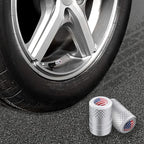 Tire Valve Stem Caps, Anodized Aluminum Tire Valve Cap Set | Corrosion Resistant, Universal Stem Covers for Cars Trucks Motorcycles SUVs and Bikes (Silver-US)