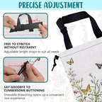 Car Garbage Bag Watercolor Butterfly Wildflower Drawstring Car Trash Bag Hanging for Back Seat with Adjustable Buckle Canvas Vehicle Trash Can Easy-to-Install