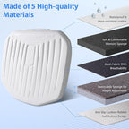 Nappa Leather Car Seat Cushion, Comfort Memory Foam, White | Waterproof, Non-Slip, Hand-held, Driver Seat Cushion for Long Driving, Fits Cars, Trucks, SUVs, Office Chairs, Wheelchair