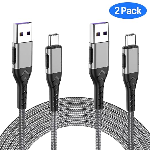 USB C Charger Cable, 2Pack 3ft Fast Charging 3 Feet USB Type C Cord Cable, 3 Foot Type C Charger Premium Nylon Braided USB Cable Compatible with iPhone 15 Pro/Plus/Max/Android/Phone/Pad-Silver
