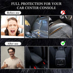 Furry Armrest Cover Auto Center Console Cover Car Soft Console Pad, Real Sheepskin Wool Soft Fluffy Auto Center Armrest Pad for Most Car Decoration Protector(Black)