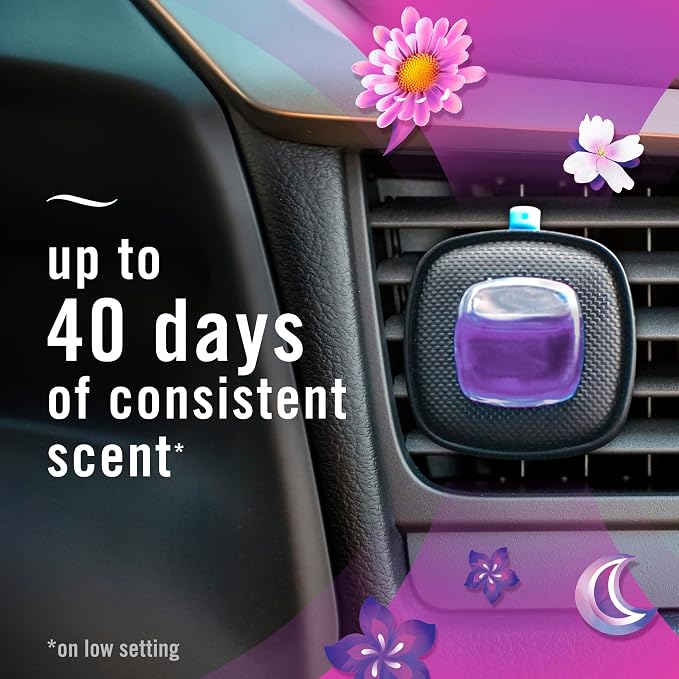 Car Air Freshener Vent Clip Gain Moonlight Breeze Scent,.07 oz. Car Vent Clip, Pack of 3 and Stay-Fresh Storage Case