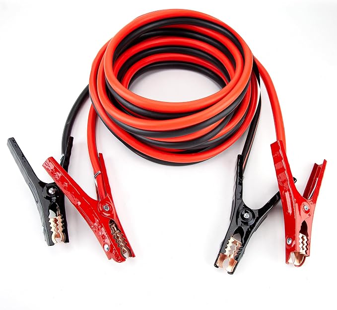 Heavy-Duty Jumper Cables for Car, Includes 2 Gauge Wire Conductor 20' car Jumper Cables & 365 Day Roadside Assistance