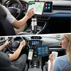 Cup Holder Tablet Mount, Ipad Cup Holder Car Mount Expander [2026 Upgraded] with 22" Height Adjustable Arm for Tablet iPhone 3-13in iPad Pro Air Mini, Fire, iPhone 15, Galaxy S24 Z Fold 5