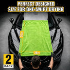 2-Pack Car Drying Towels, Large 36 x 28 Inch, 1300 GSM, Dual-Color | Twisted Loop Microfiber Towel for Cars - Absorbent Car Dry Towel and Car Wash Towel for Streak-Free, Paint-Safe Car Detailing
