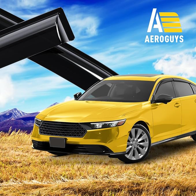 Extra Durable Window Deflectors Tape-On Window Visors Rain Guards Fit for Honda Accord 2023-2026, Sun Visors, Wind Vent for Shades, Exterior Car Accessories - 6pcs. AG0497