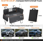 Doglike Dog Car Seat Cover for Back Seat 【650LBS+ Strongest Support Hard Bottom Extender for Heavy-Duty Dogs, Dog Hammock with Detachable Mat, Waterproof Pet Seat Protector for Sedan/SUV/Small Truck