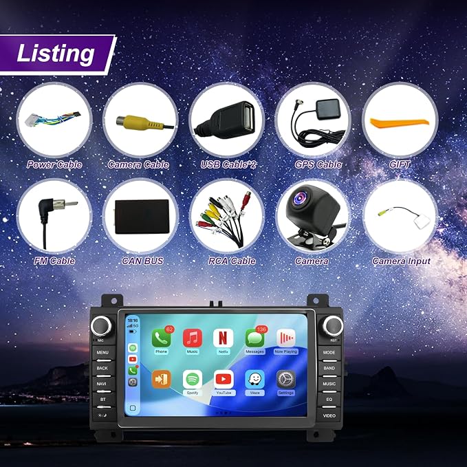 5GWifi Upgrade Radio for Dodge Durango 2011-2013, Jeep Grand Cherokee 2011 2012 2013, 7inch Touchscreen Car Stereo Replacement Apply CarPlay Android Auto GPS Navigation FM DSP Head Unit Backup Camera