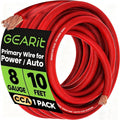 8 Gauge Wire 10 ft Red, 8 AWG Battery Cable CCA, Copper-Clad Aluminum Power Cable for Car Audio Amp, Automotive, RV