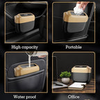 Car Trash Can with Lid，Built-in Storage Garbage Bag，Leakproof Vehicle Trash，Car Accessories for Interior,Mini Garbage Bin for Automotive, Home, Office, Kitchen, Bedroom，with 30pcs Trash Bags