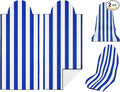 2 Pack Car Seat Towel Covers, Sweat Protector for Front Seats, Premium Thickened Microfiber with Blue and White Stripes, Breathable & Quick Dry, Machine Washable Cover for Gym Running Universal Fit