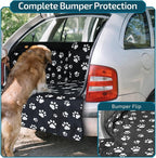 SUV Cargo Liner for Dogs with Side Flaps, Large (54" x 93") Water Resistant Trunk Cover, Non-Slip Pet Area Protector with Bumper Flap, Universal Fit for SUVs Sedans Vans, Paw Print